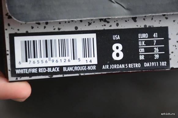 Cheap EP Fire  Jordan DA1911-102 5 (2020) Tongue Silver Red DA1911-102 Air Retro 0404